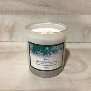 11oz Lidded Milky Glass Jar Cerulean Surf and Sea Candle - Threshold